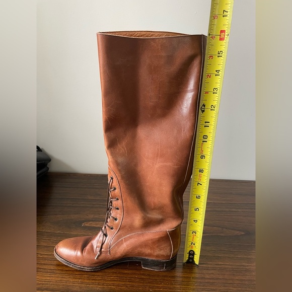 J. Crew, 6, women’s cognac leather knee high lace up flat riding boot - Picture 8 of 8